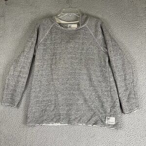 Life Is Good Sweater Womens Medium Hoodie Pullover Long Sleeve Beach Terry Gray